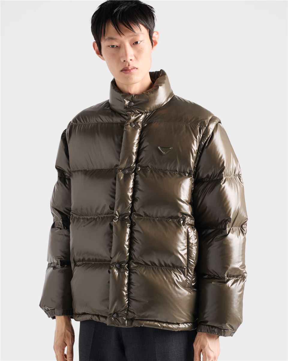 Medium-weight re-nylon down jacket-PRADA-Verso