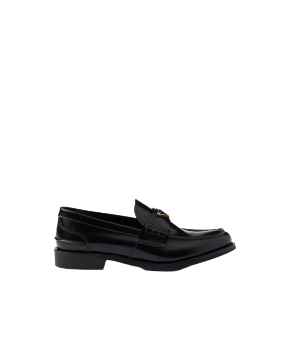 BRUSHED LEATHER LOAFERS - PRADA - Verso