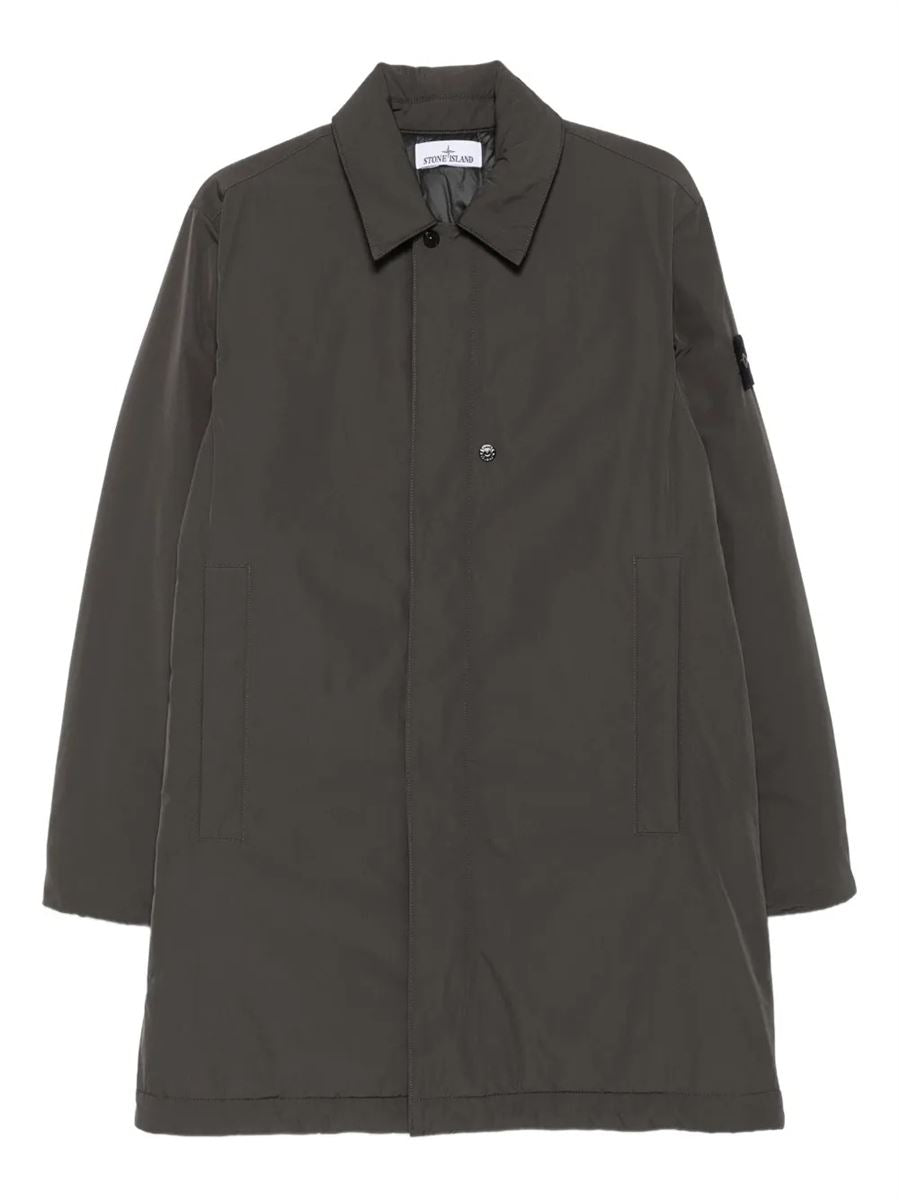 Padded car coat with anti-drop and snap pockets-STONE ISLAND-Verso