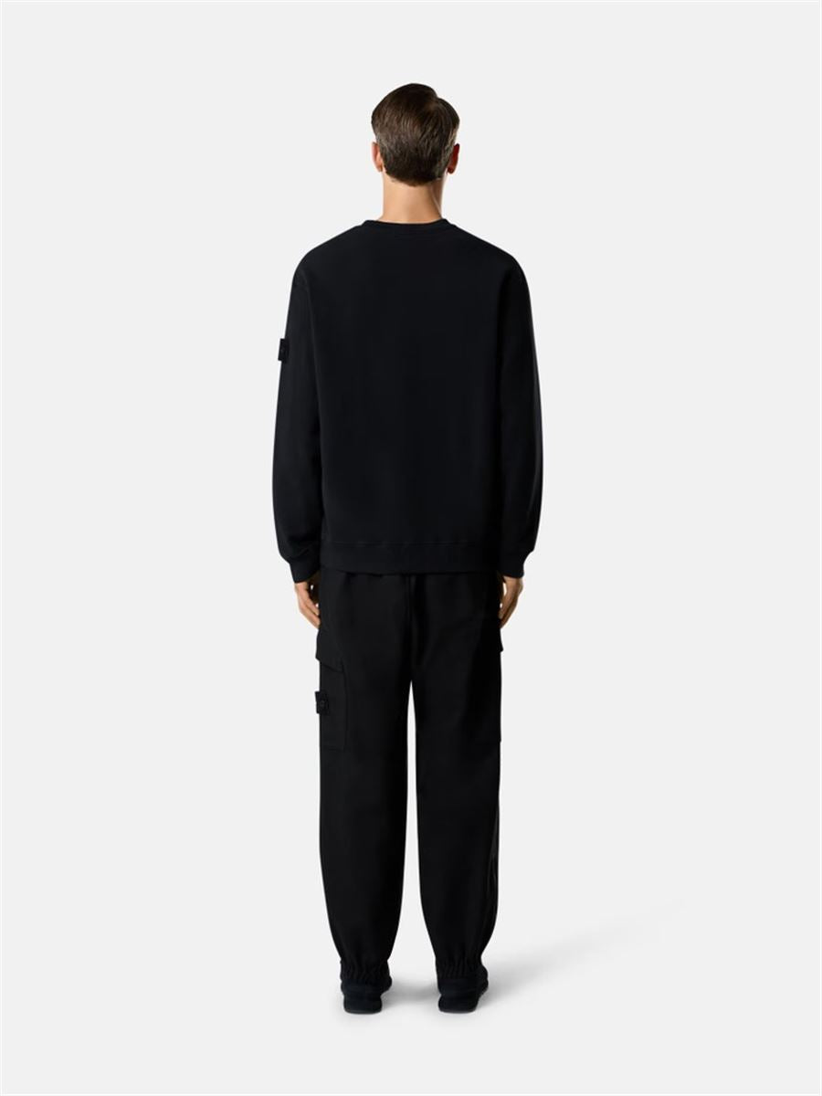 Comfort-fit crewneck sweatshirt with ribbed trims