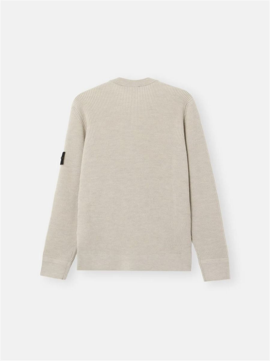 Regular-fit crewneck jumper with fine-ribbed trims