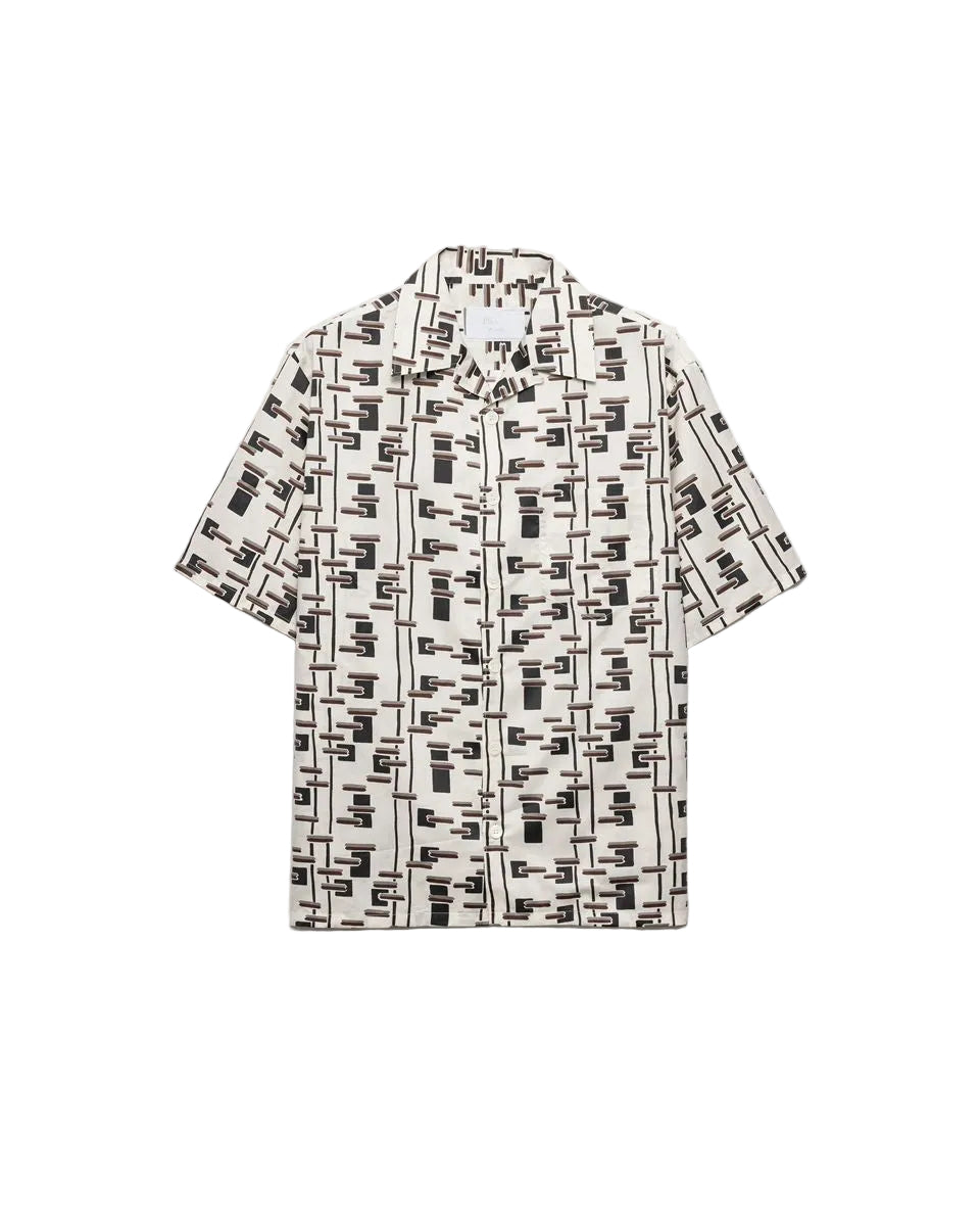 Printed cotton blend shirt