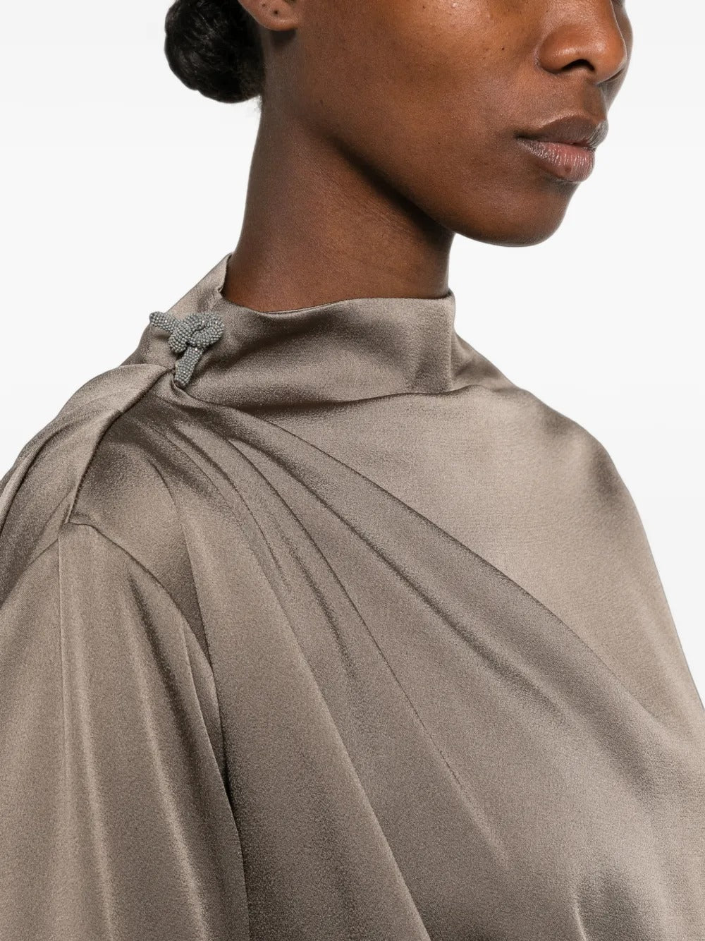 Feather-trim draped top-FABIANA FILIPPI-Verso