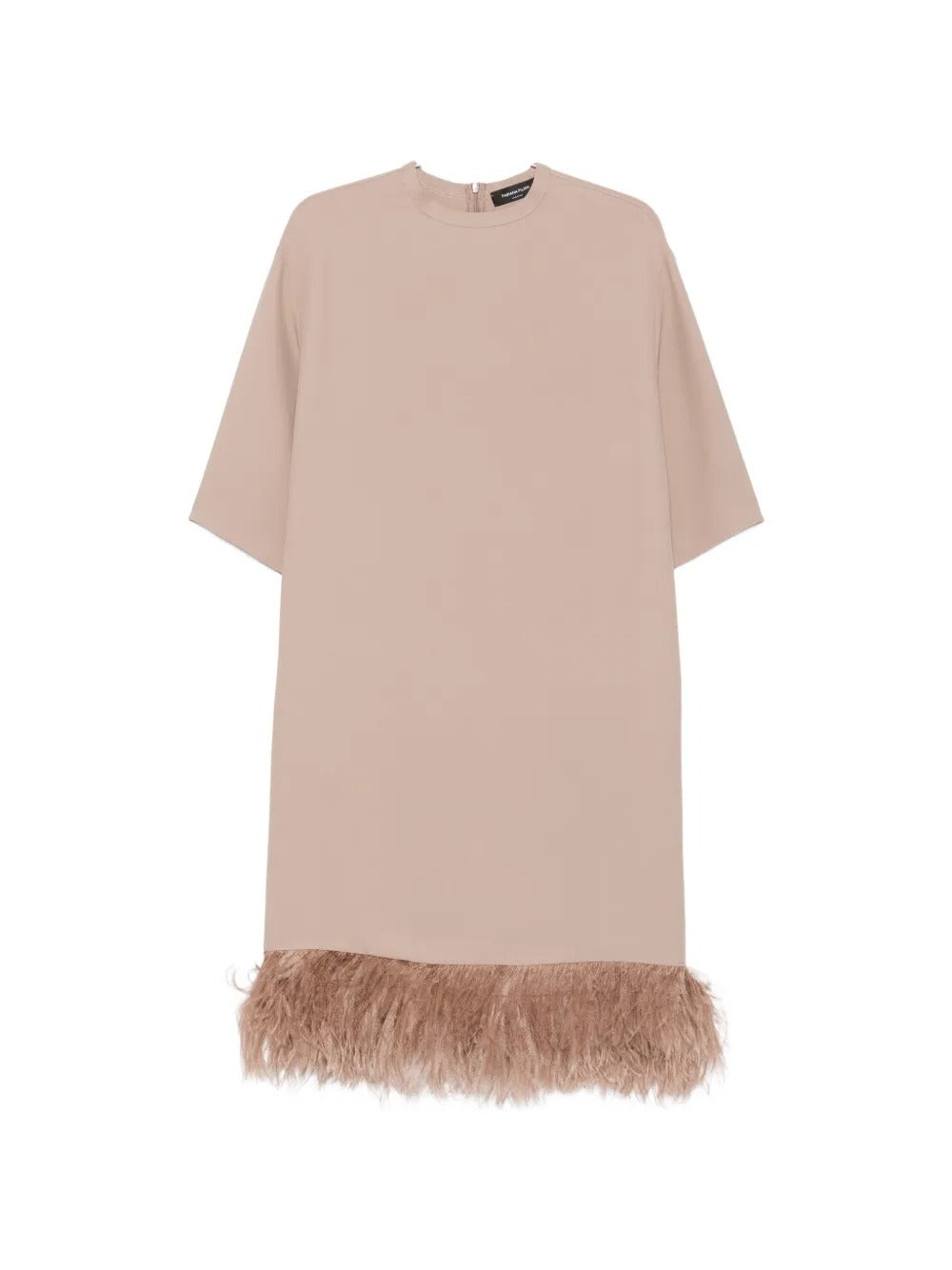 Feather-trim shift dress-FABIANA FILIPPI-313541-XS-Verso