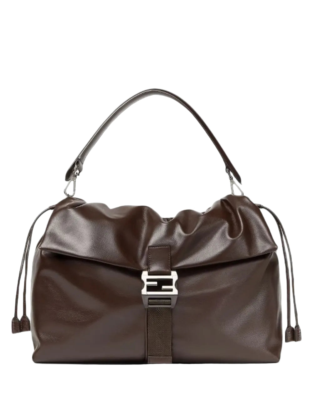 FF-buckle leather shoulder bag-FENDI-Verso