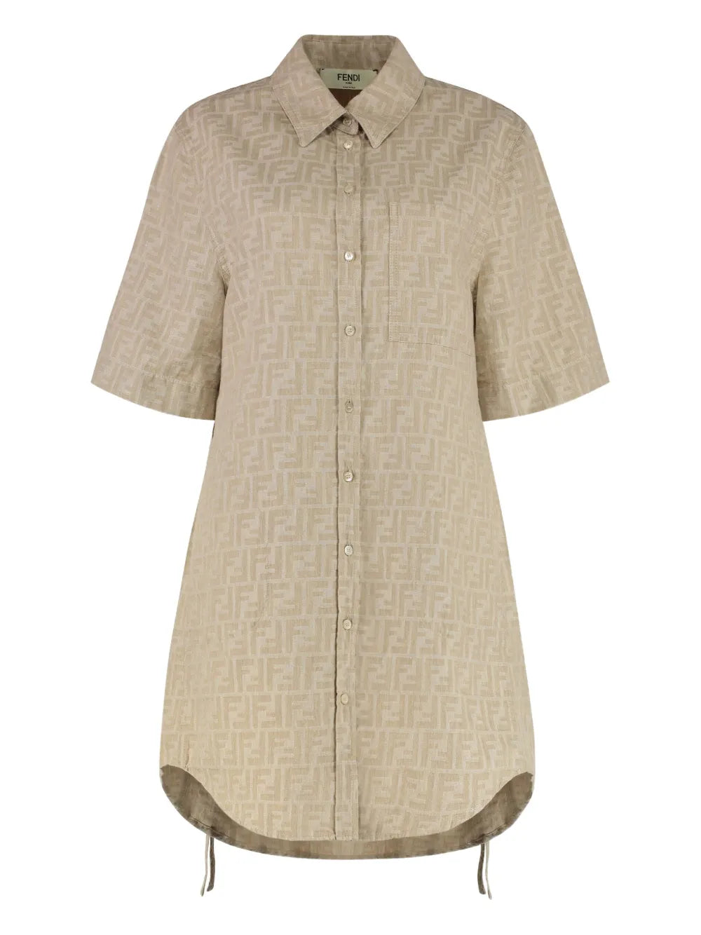 FF-motif Pocket Drawstring Dress