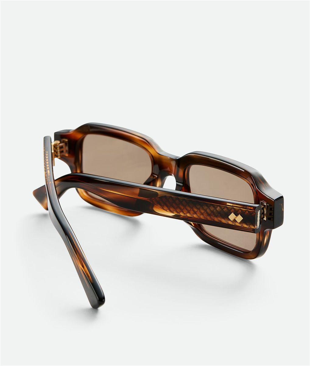 Intrecciato rectangular sunglasses-BOTTEGA VENETA-Verso