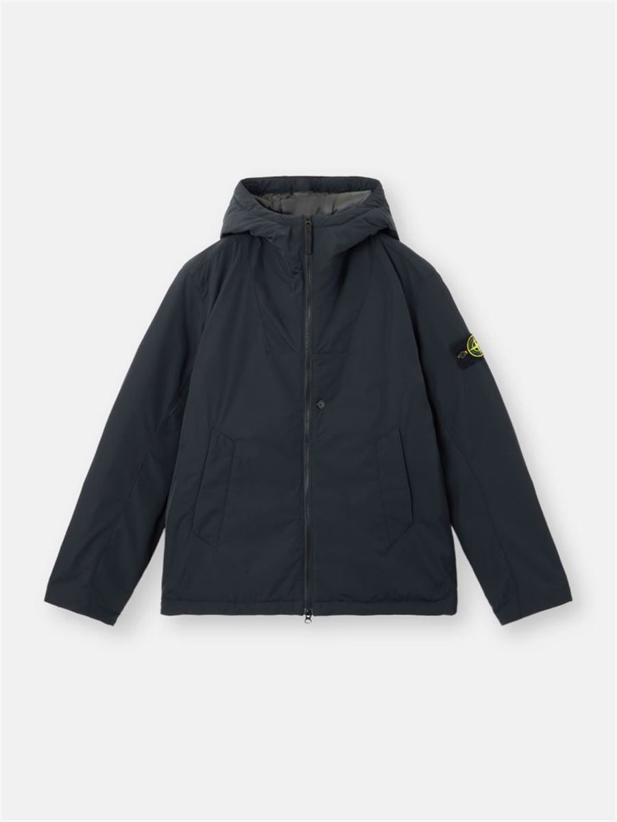 Padded hooded jacket with anti-drop and snap pockets-STONE ISLAND-Verso