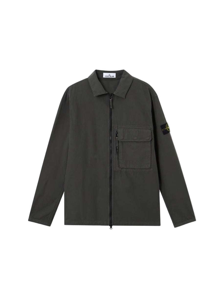 Comfort-fit overshirt with layered chest pockets
