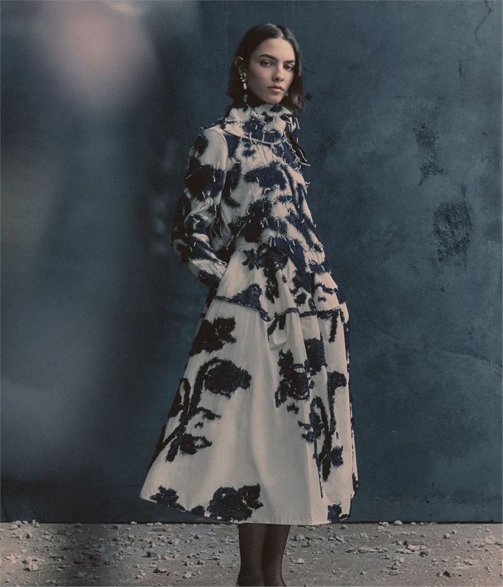 Fil coupe poplin midi full skirt-ERDEM-Verso