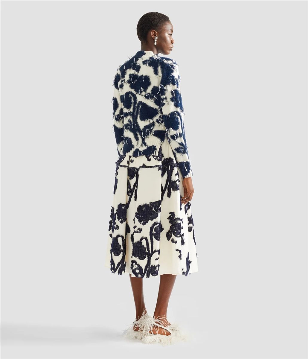 Fil coupe poplin midi full skirt-ERDEM-Verso