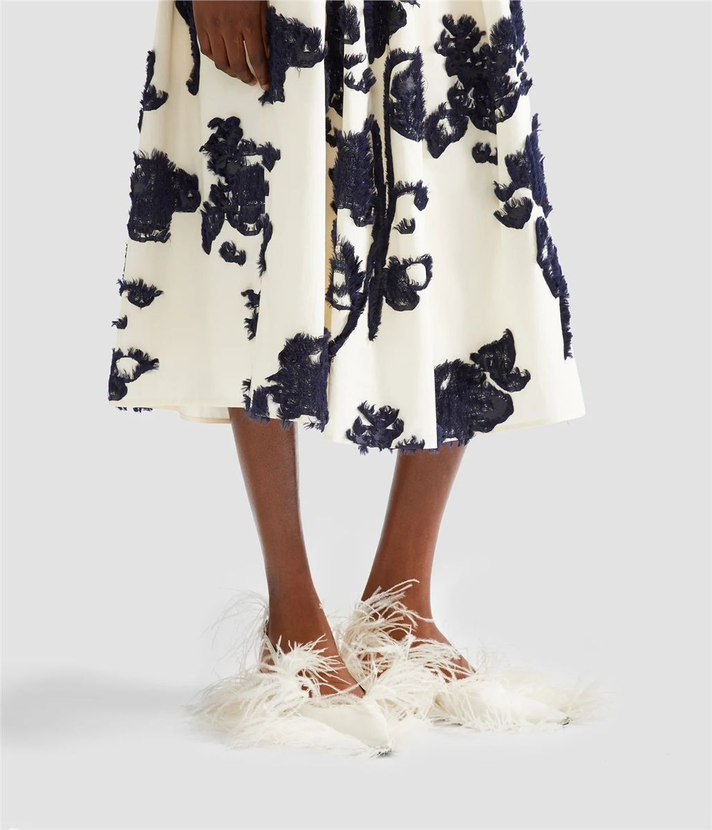 Fil coupe poplin midi full skirt-ERDEM-Verso