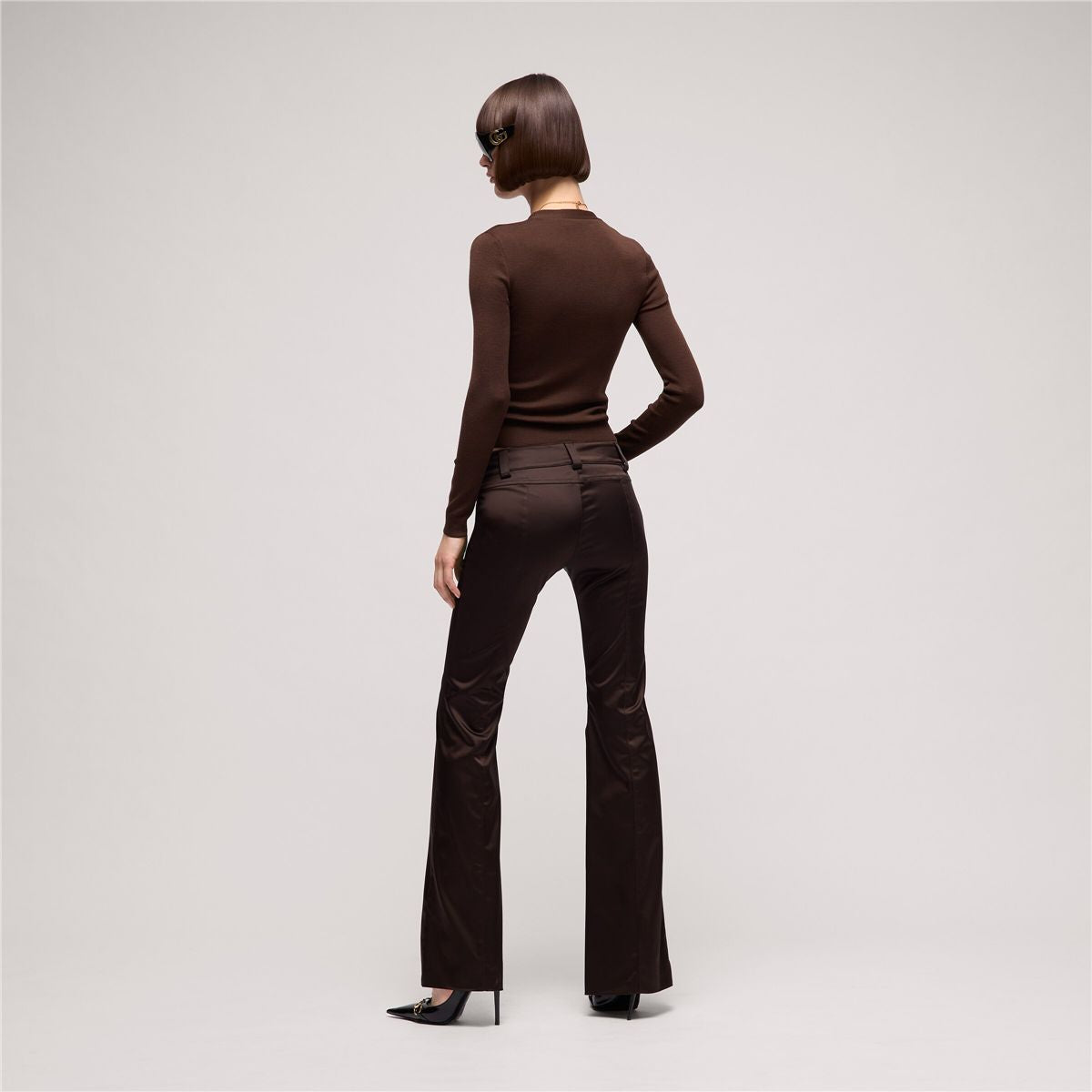 Fine Rib Knit Wool Cardigan with Horsebit-GUCCI-Verso