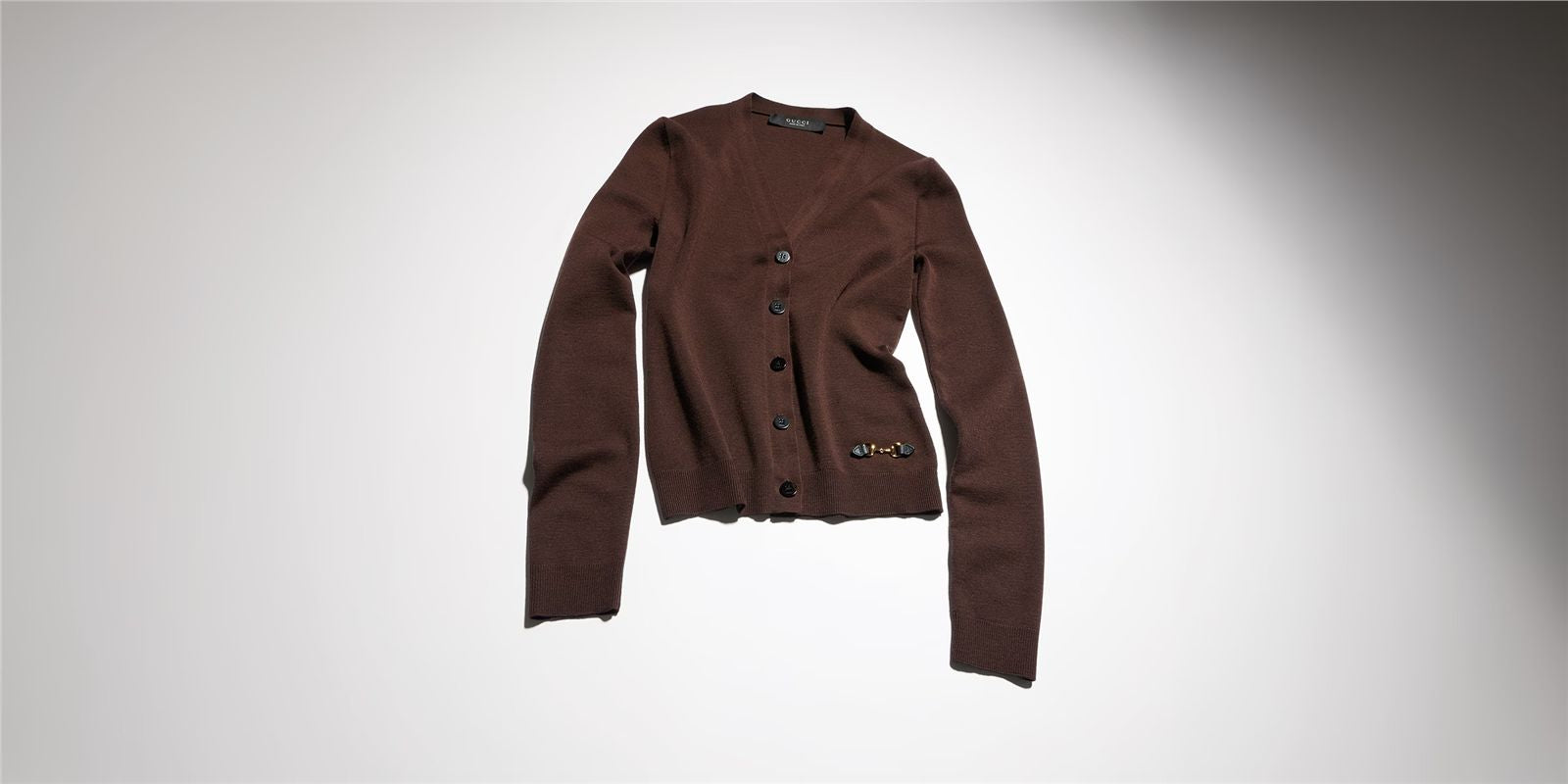 Fine Rib Knit Wool Cardigan with Horsebit-GUCCI-Verso