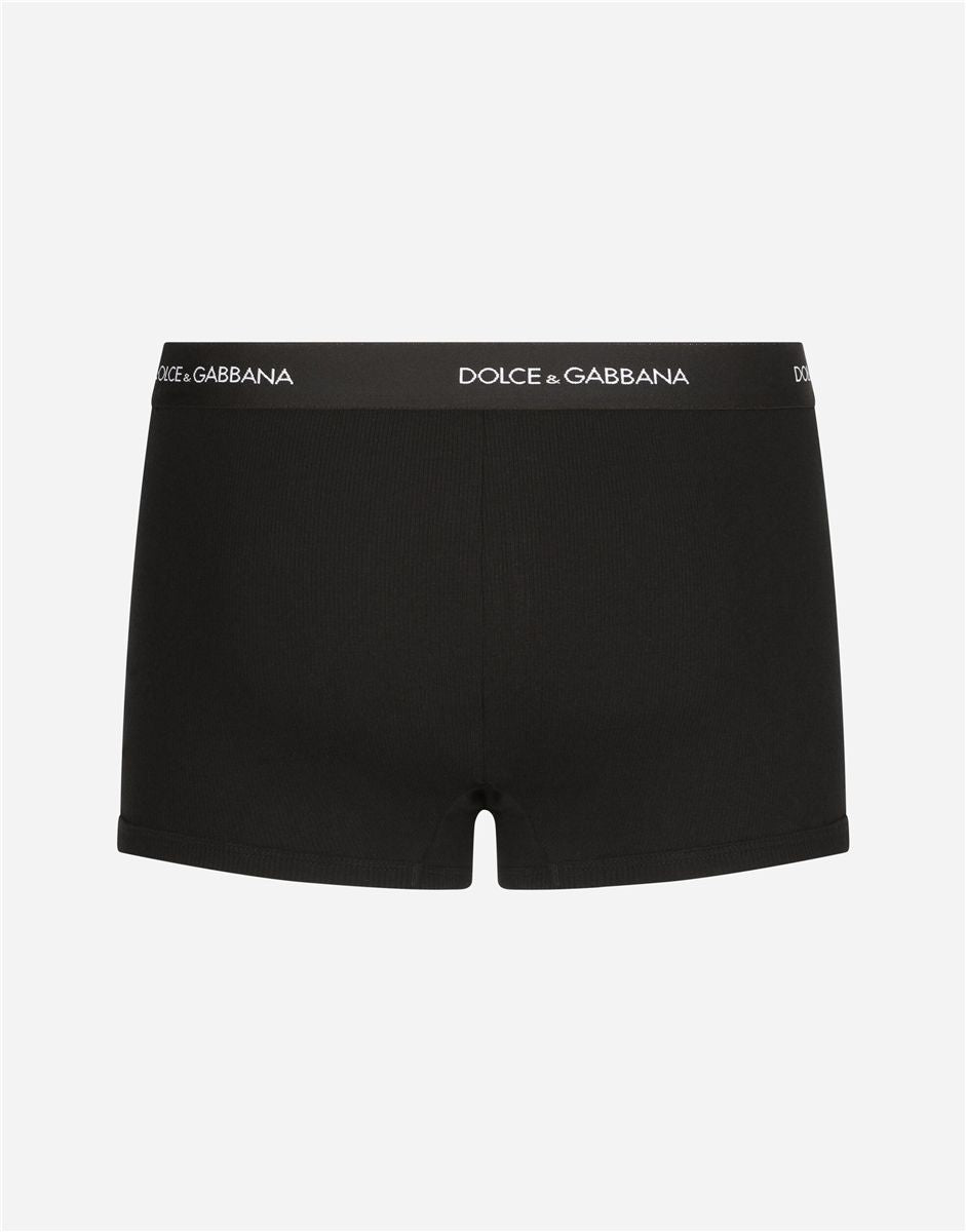 Fine-rib regular cotton boxers-DOLCE&GABBANA-Verso