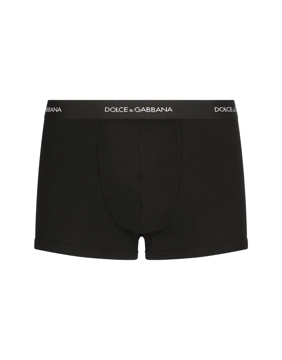 Fine-rib regular cotton boxers-DOLCE&GABBANA-Verso