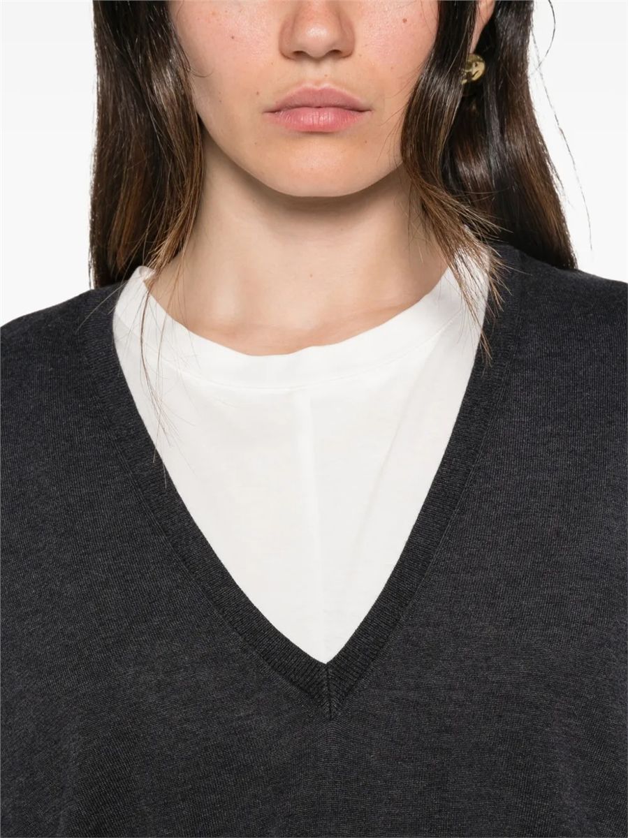 Fine v-neck knit-TOTEME-Verso