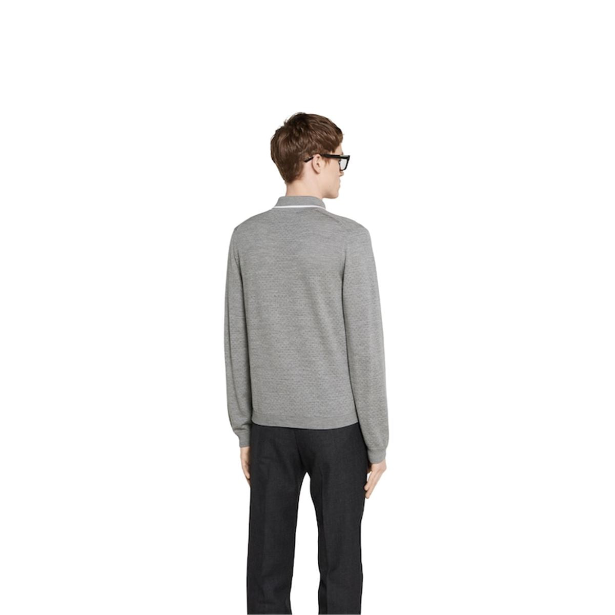 FINE WOOL KNIT POLO SHIRT WITH INTARSIA-GUCCI-Verso