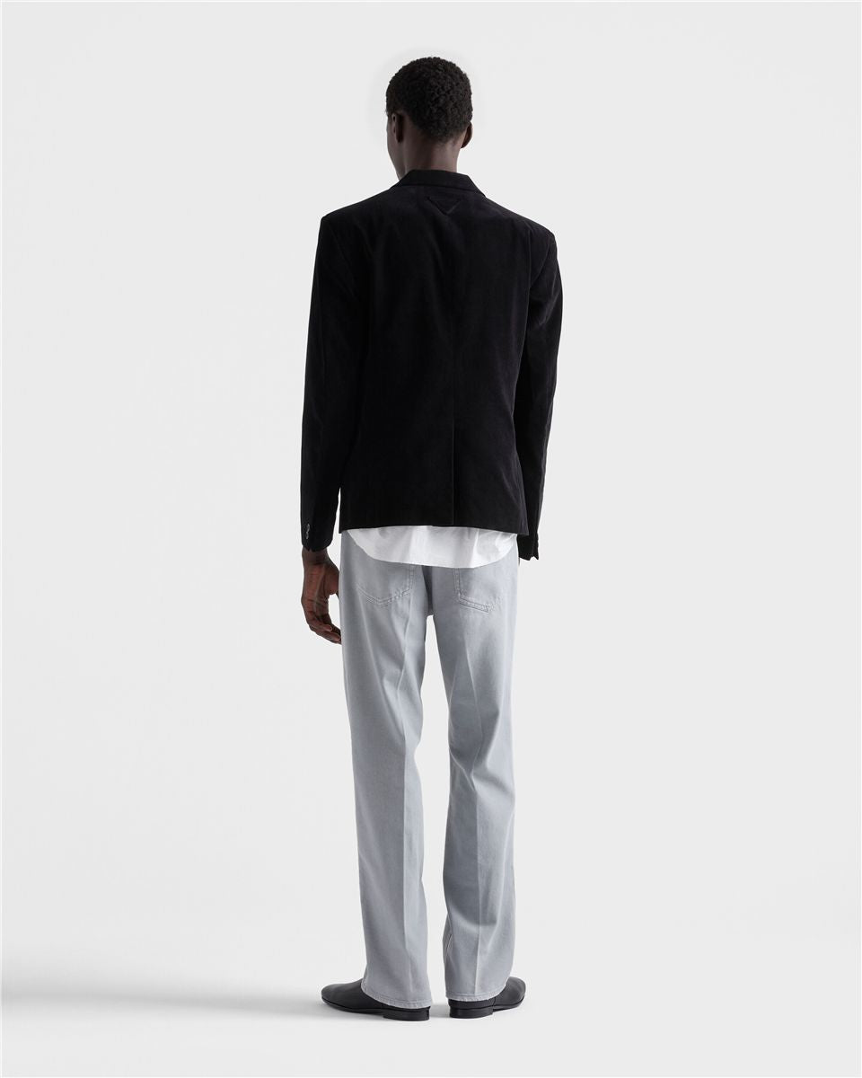 Five-pocket washed denim jeans-PRADA-Verso