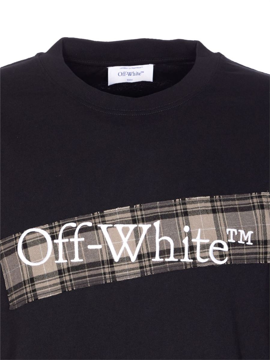 Flannel diagonal skate short-sleeve t-shirt-OFF-WHITE-Verso