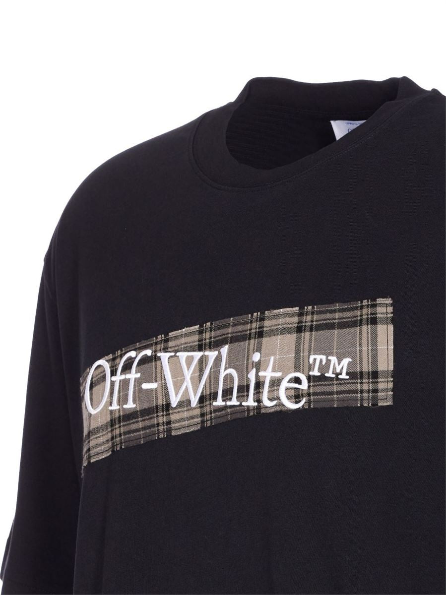 Flannel diagonal skate short-sleeve t-shirt-OFF-WHITE-Verso