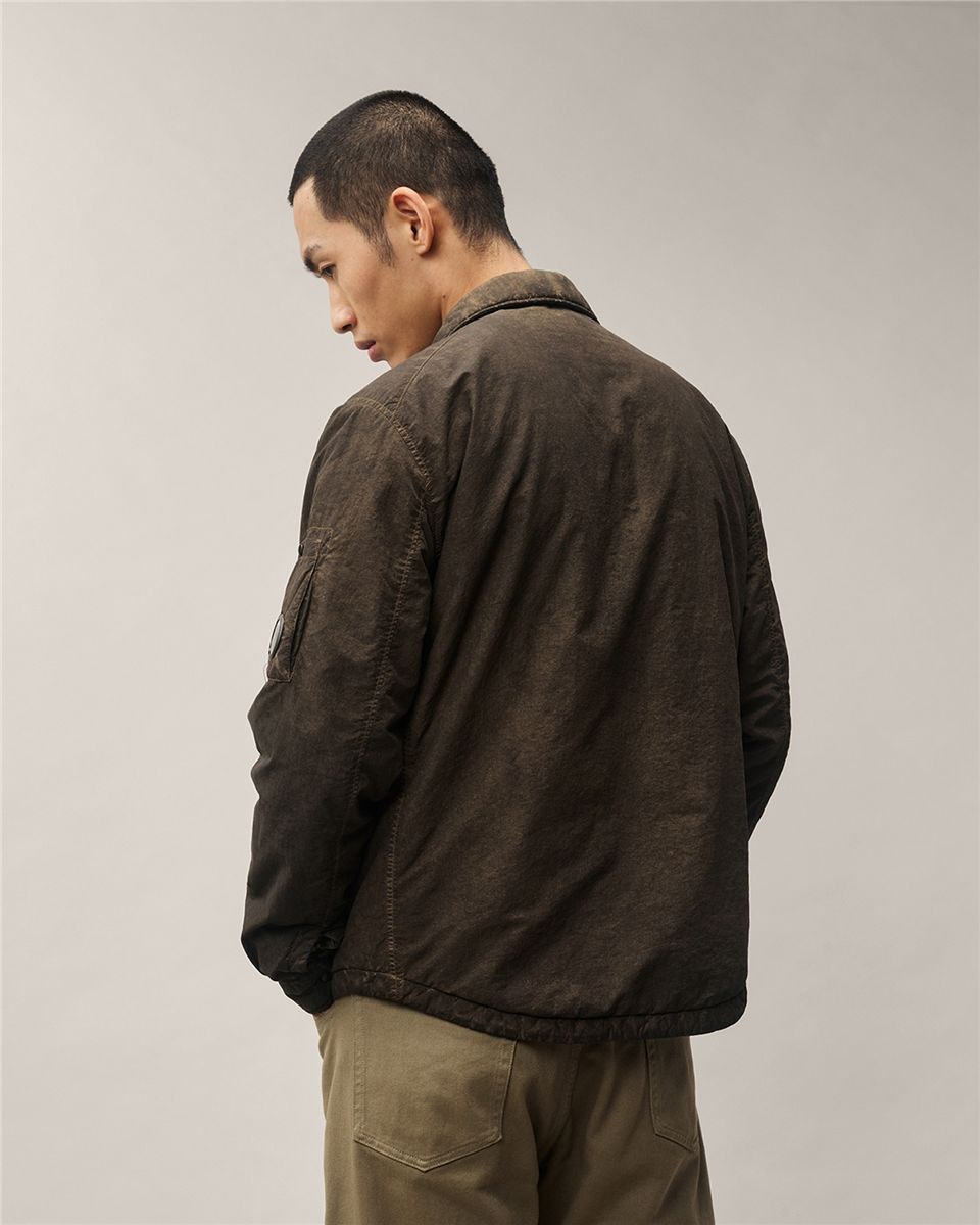 Flatt nylon lens padded zipped overshirt
