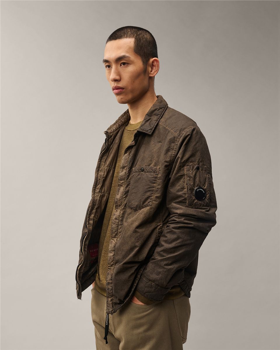 Flatt nylon lens padded zipped overshirt-C.P. COMPANY-Verso