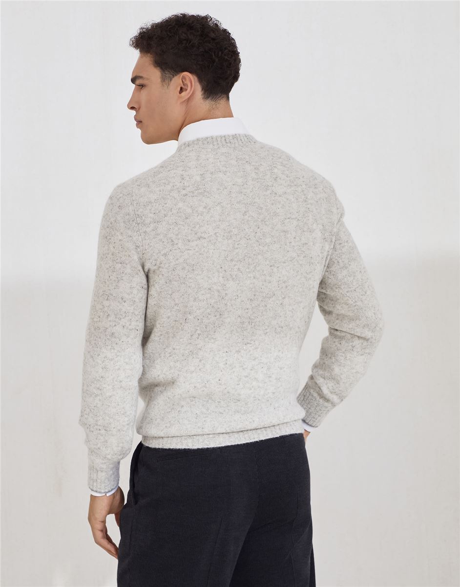 flecked alpaca, wool, silk and cotton sweater-BRUNELLO CUCINELLI-Verso