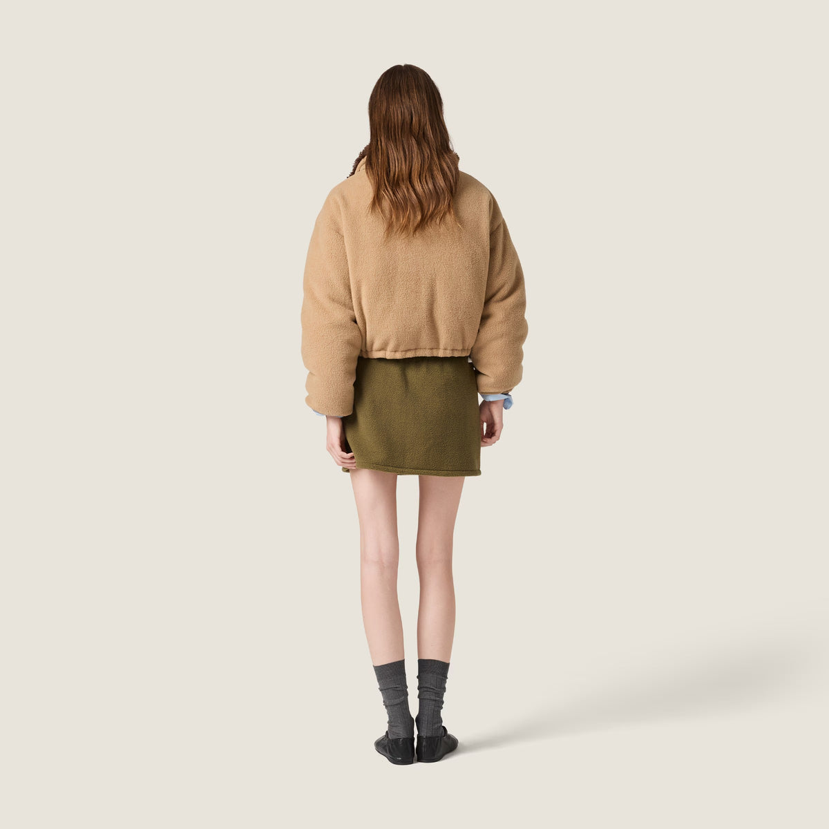 Fleece Down Jacket-MIU MIU-Verso