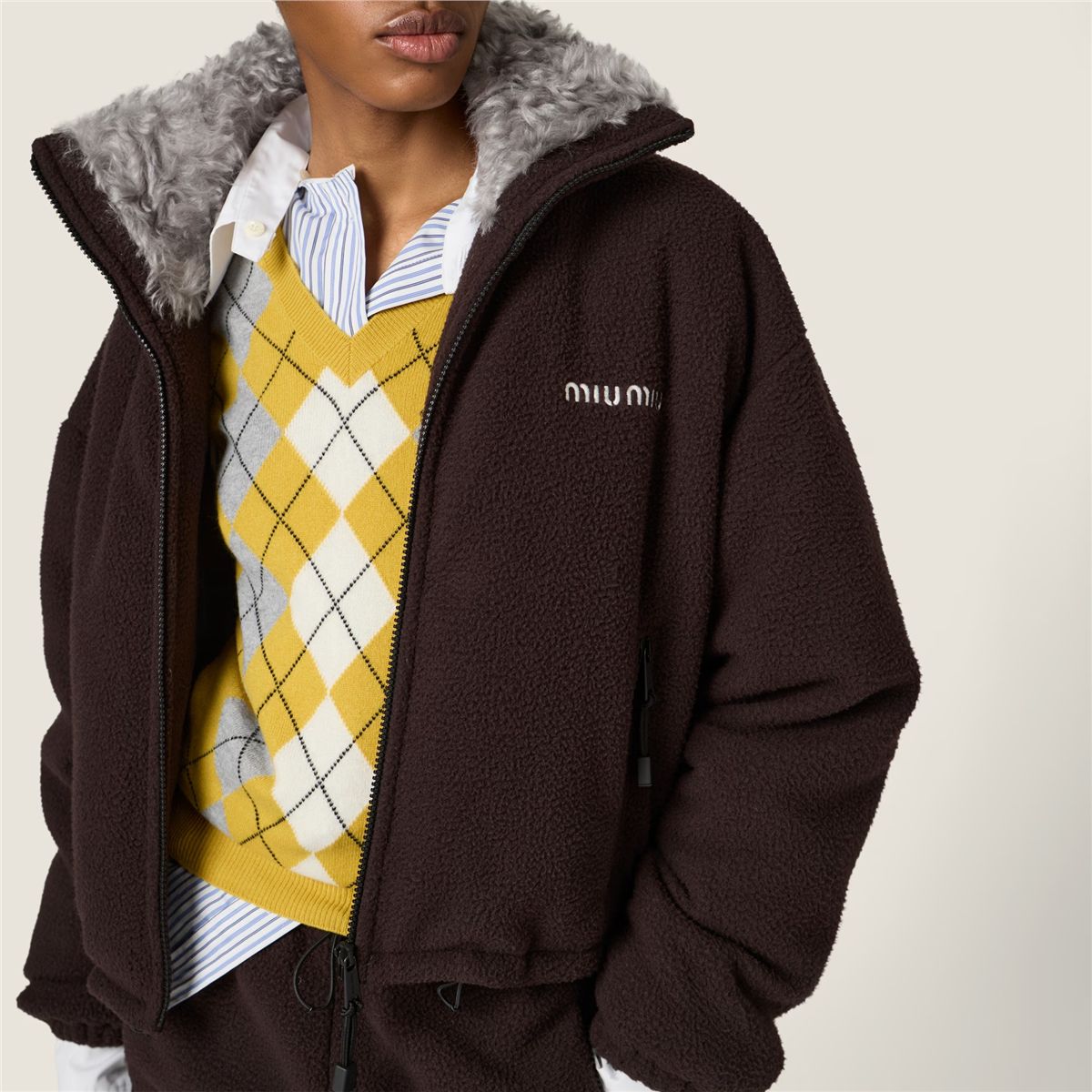 Fleece down jacket-MIU MIU-Verso
