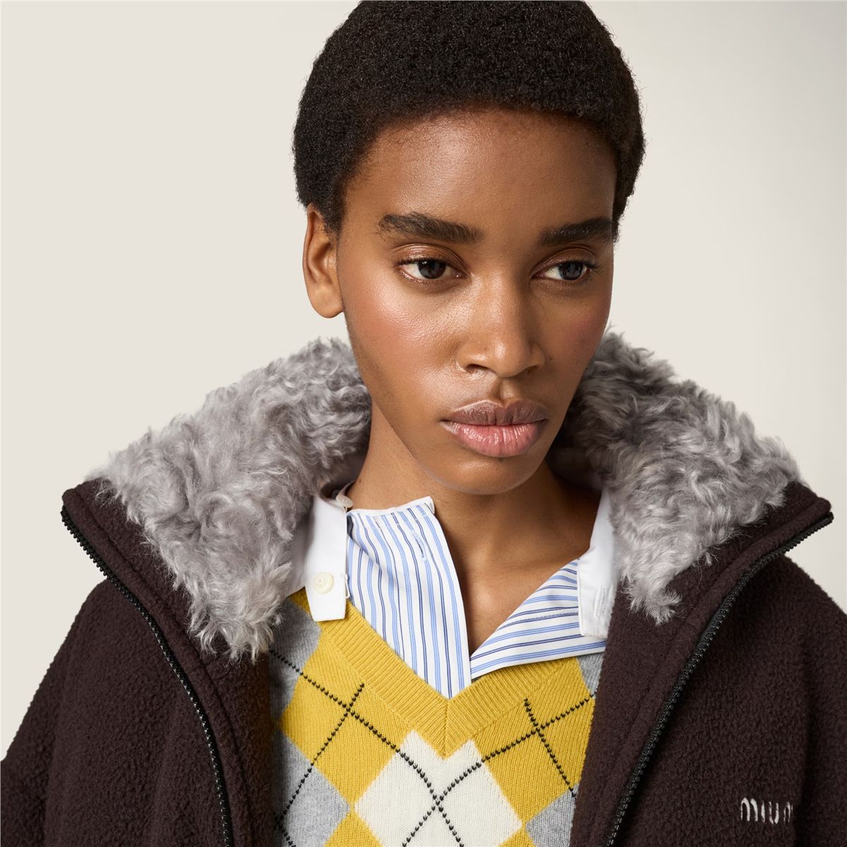 Fleece down jacket-MIU MIU-Verso