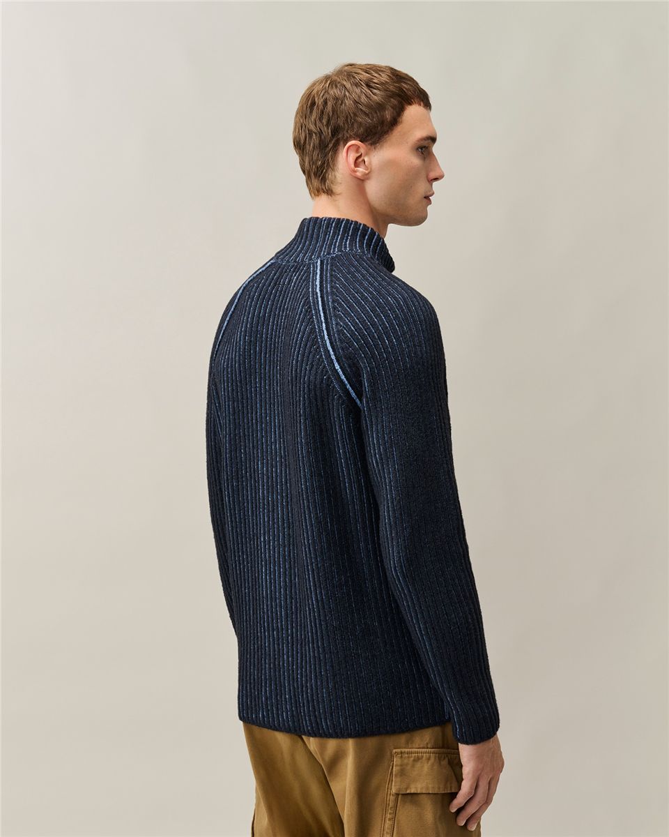 Fleece knit lens full zip cardigan-C.P. COMPANY-Verso