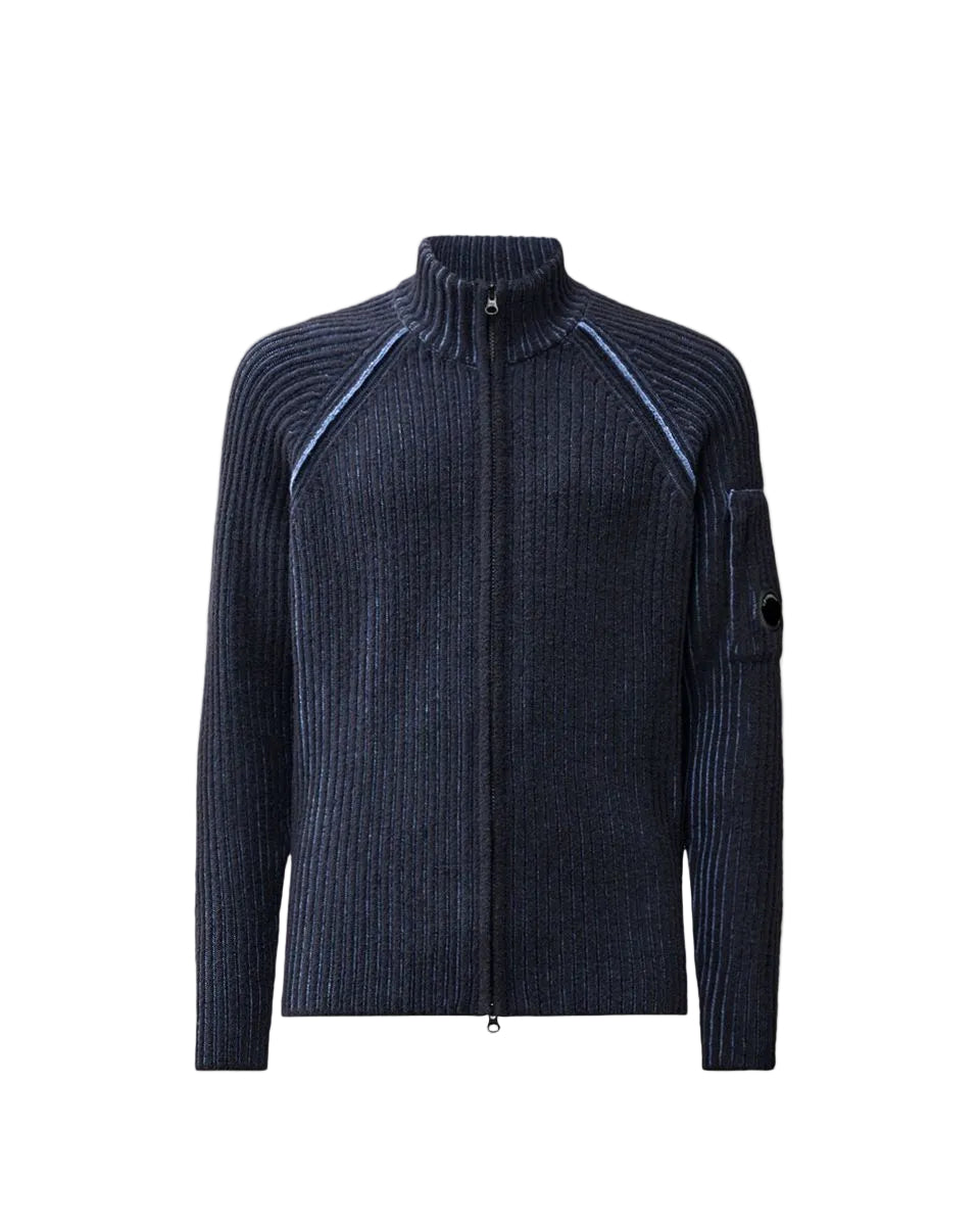 Fleece knit lens full zip cardigan-C.P. COMPANY-316155-S-Verso