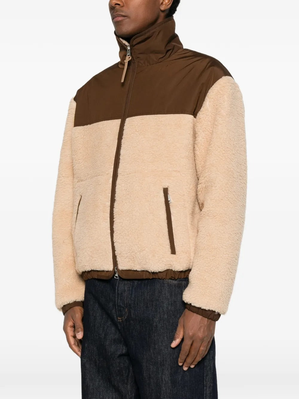 Fleece-texture panelled jacket-AMI-Verso