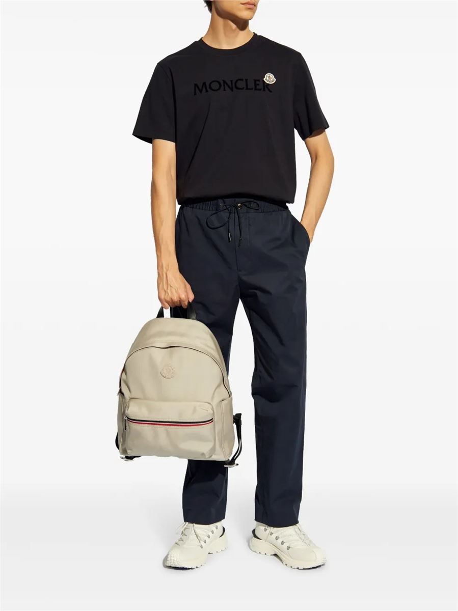 Flocked logo cotton t-shirt-MONCLER-Verso