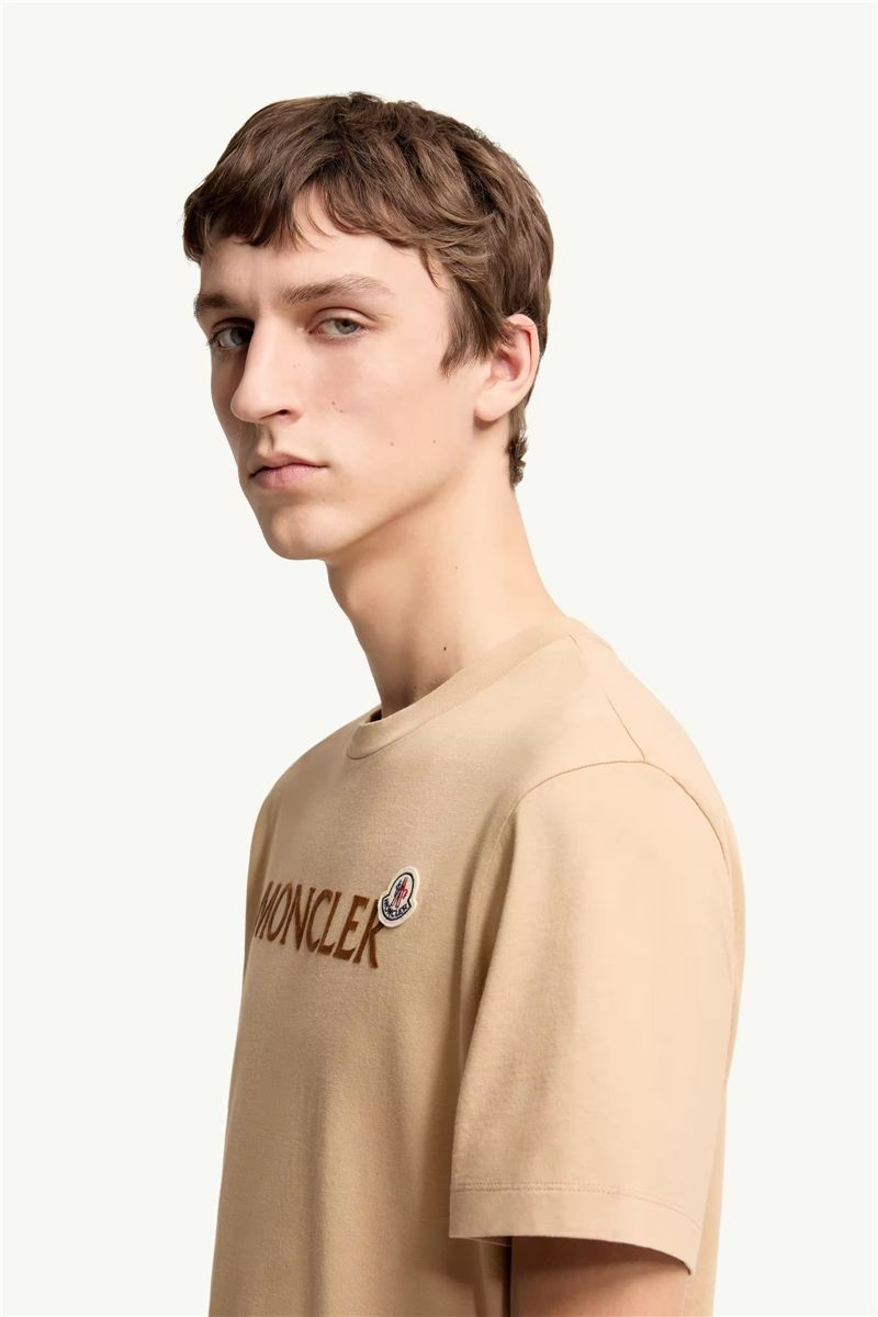 Flocked logo cotton t-shirt-MONCLER-Verso