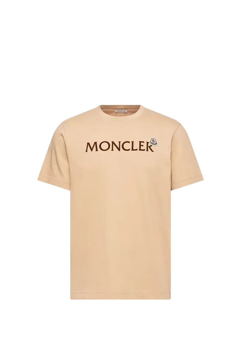 Flocked logo cotton t-shirt-MONCLER-Verso