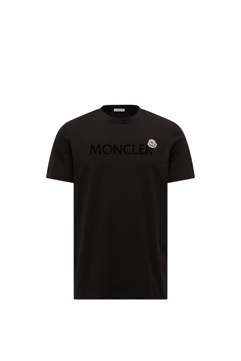 flocked logo cotton t-shirt-MONCLER-Verso