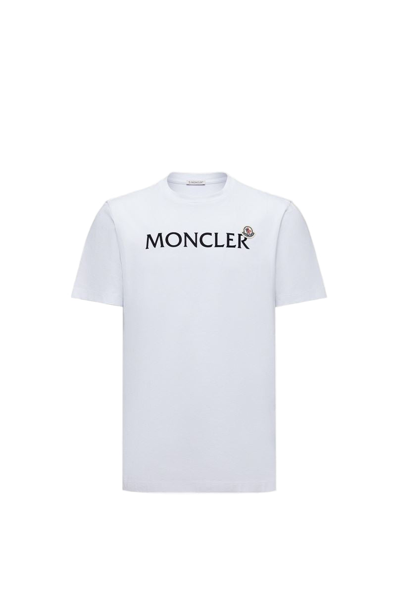 flocked logo cotton t-shirt-MONCLER-Verso