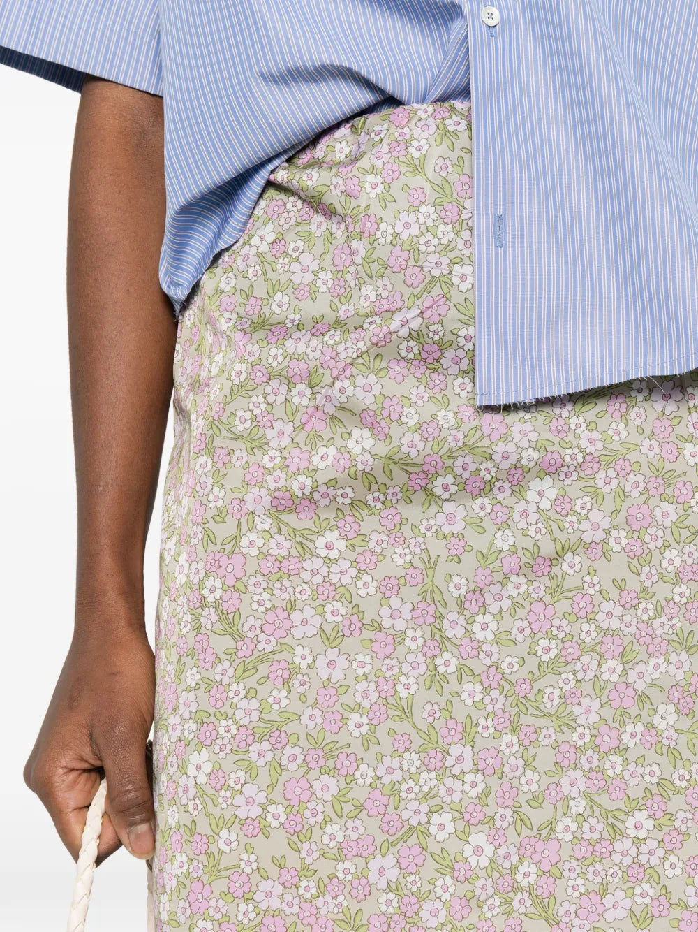 Floral-detail midi skirt-PRADA-Verso