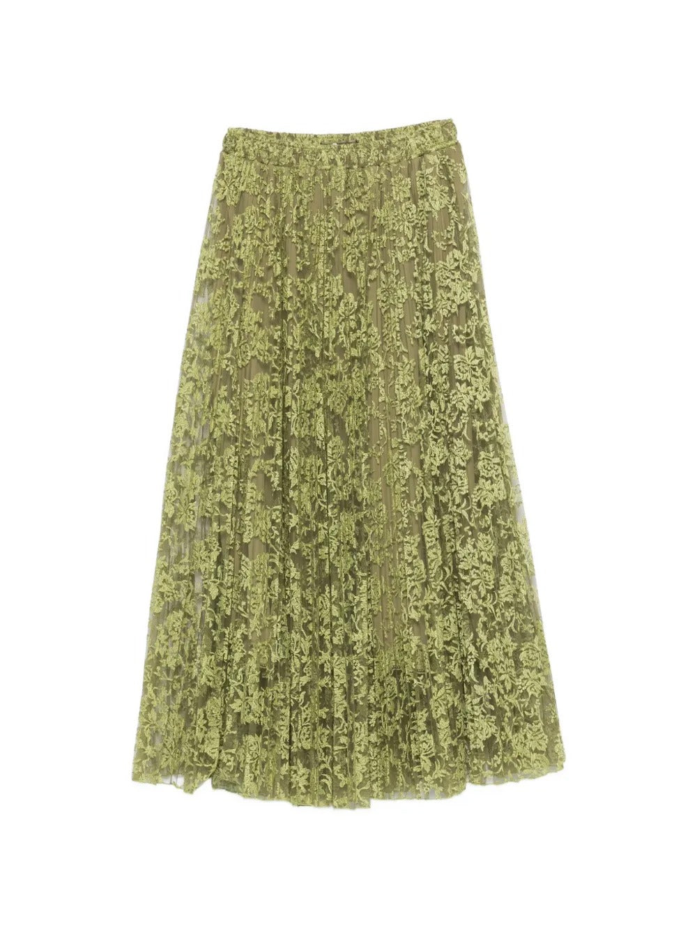 Floral-Lace Pleated Midi Skirt-ERMANNO SCERVINO-309464-40-Verso