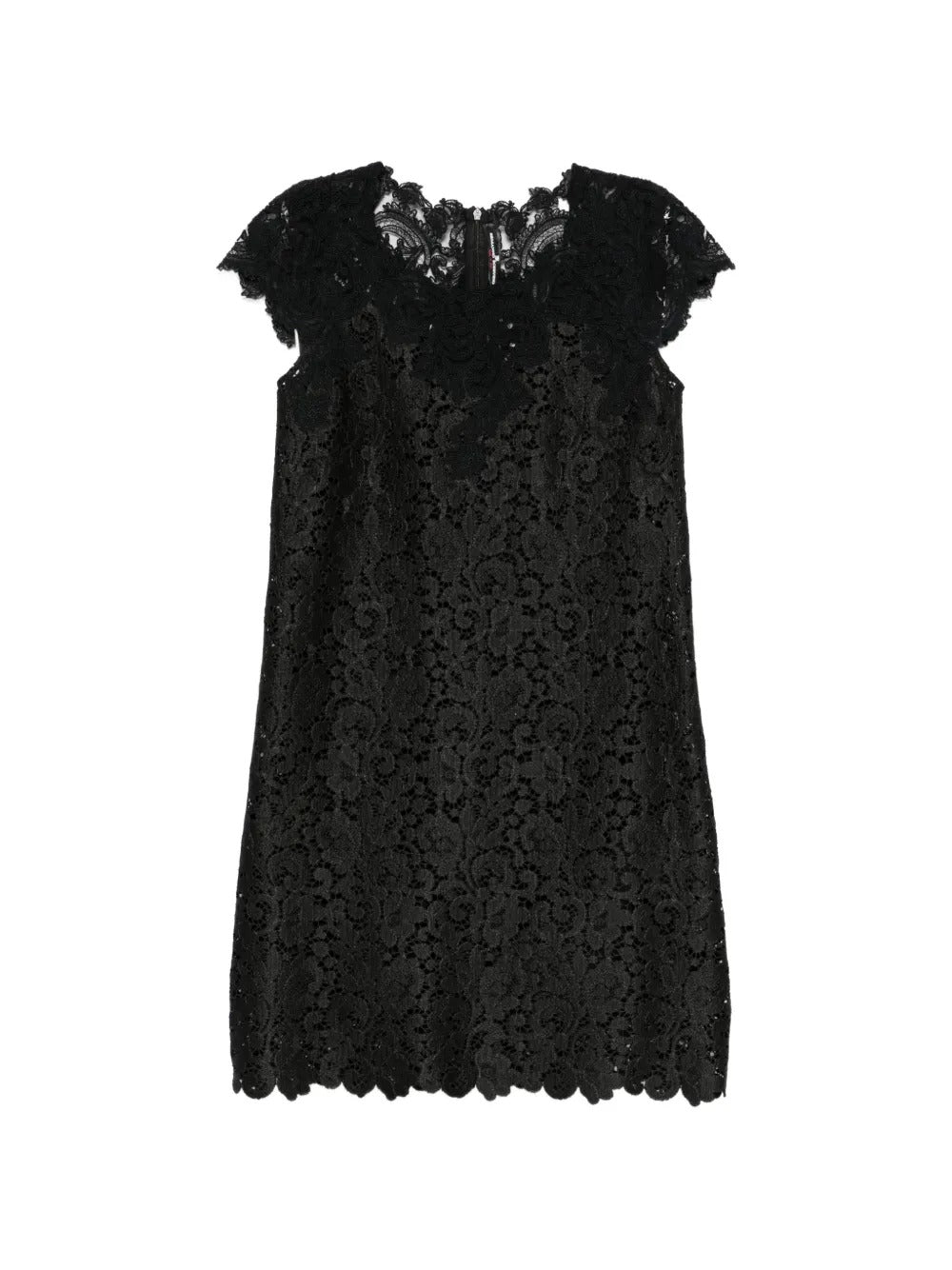 Floral-Lace Scalloped-Edge Mini Dress-ERMANNO SCERVINO-309466-40-Verso