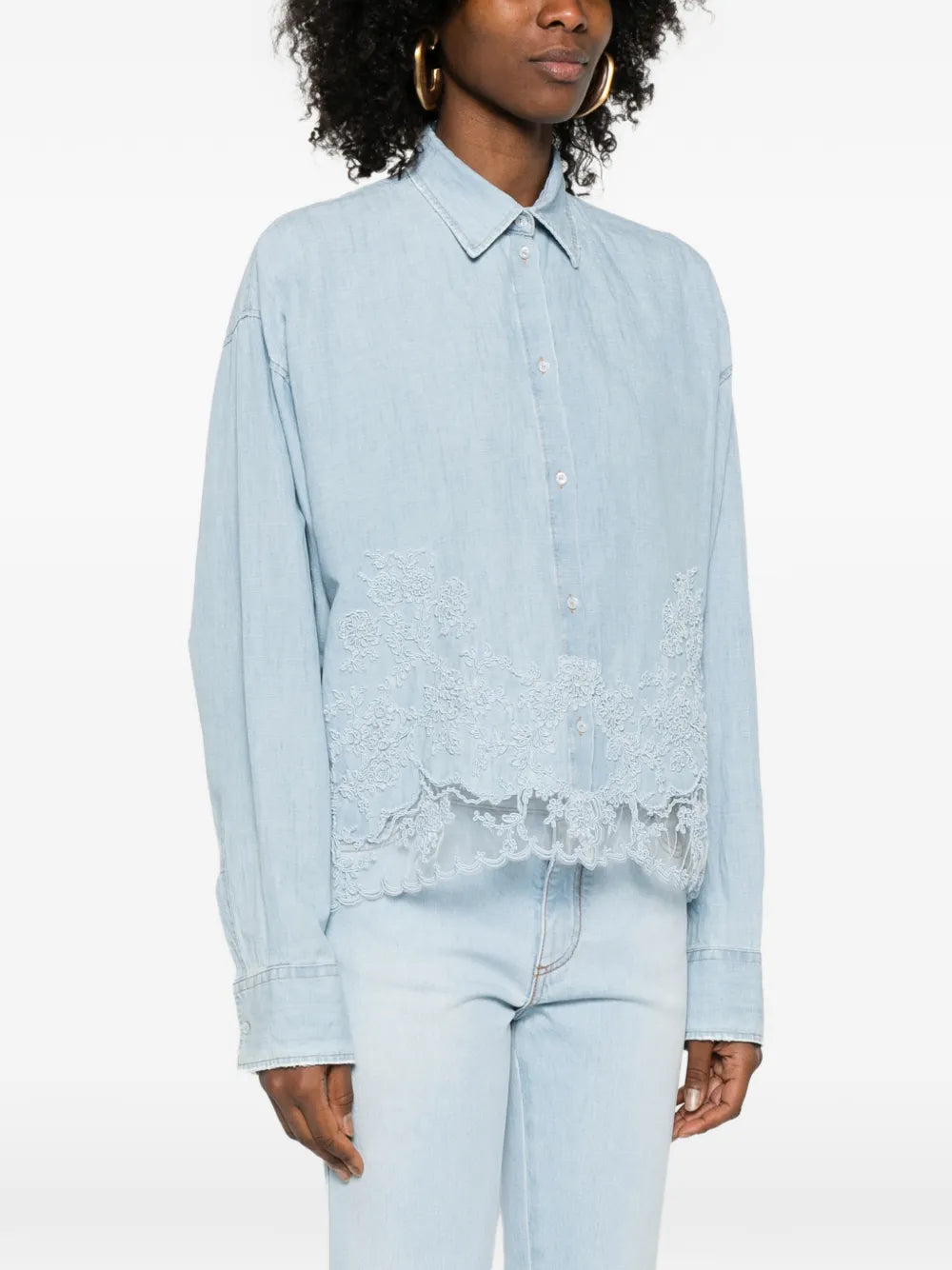Floral lace shirt-ERMANNO SCERVINO-Verso