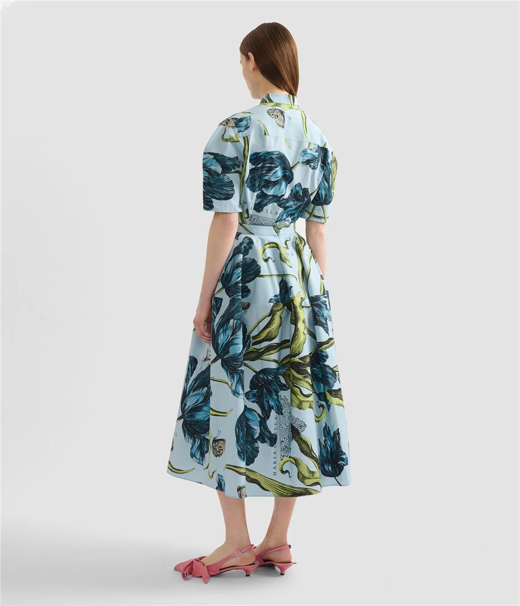 Floral print full midi skirt-ERDEM-Verso