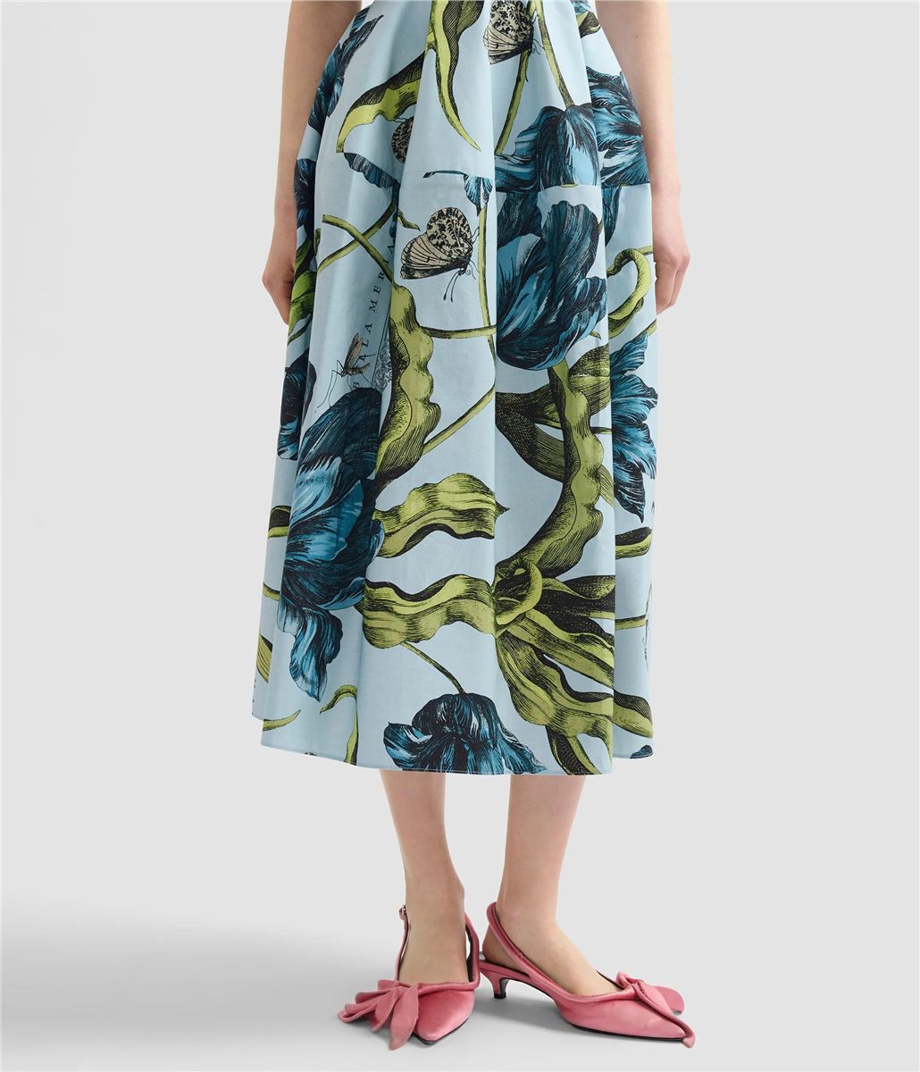 Floral print full midi skirt-ERDEM-Verso