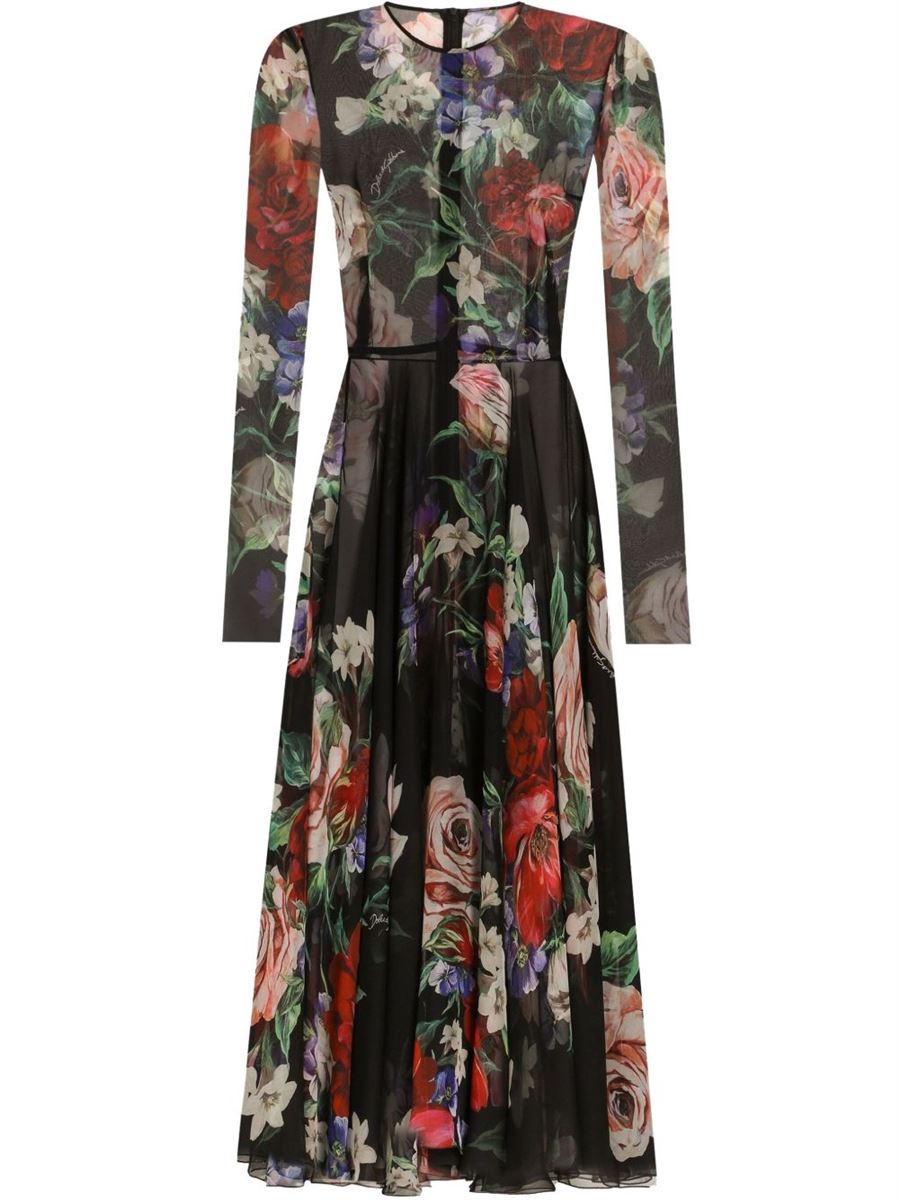 FLORAL-PRINT MIDI DRESS -  DOLCE & GABBANA -  Verso