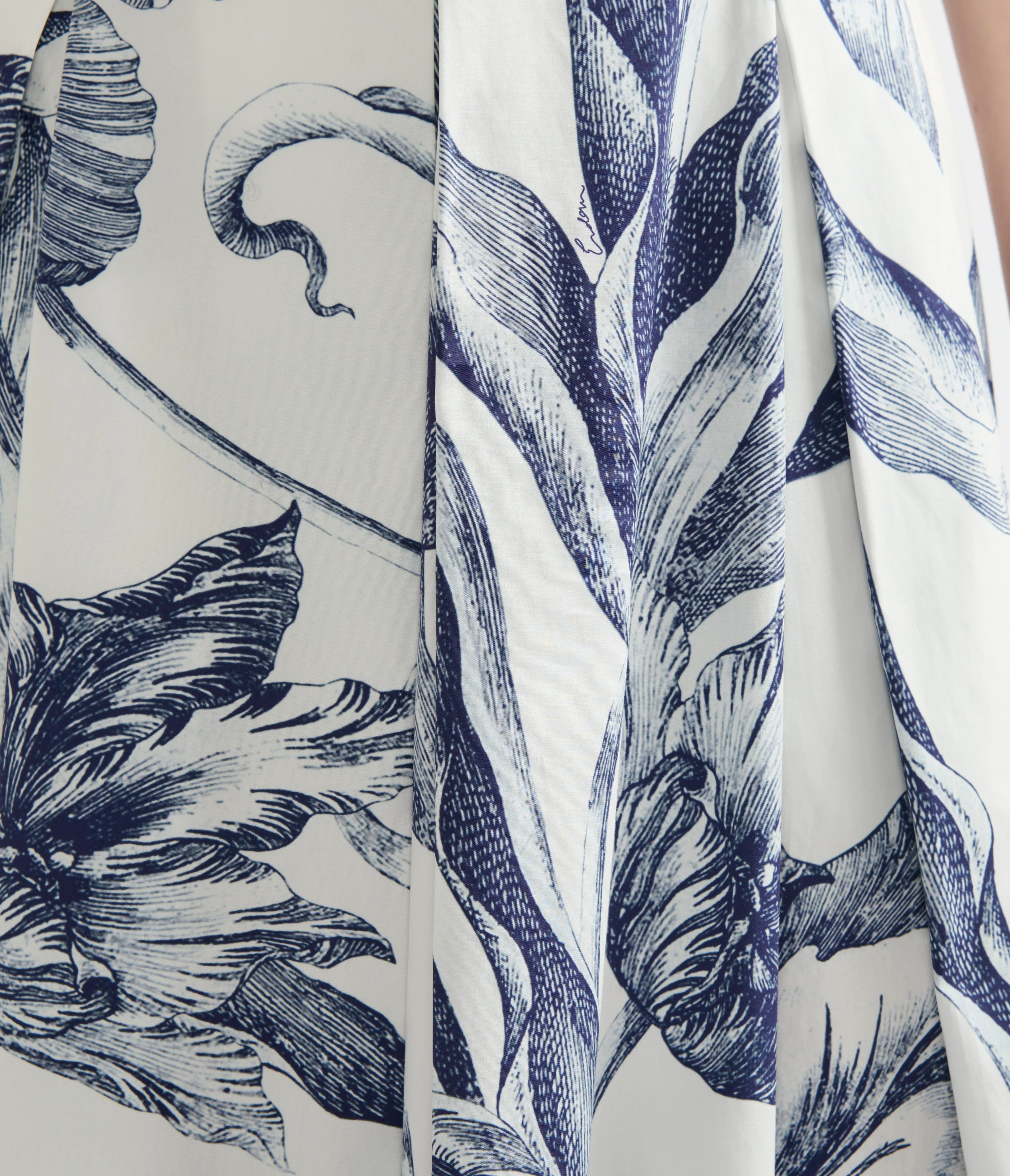 Floral Print Pleated Midi Skirt-ERDEM-Verso