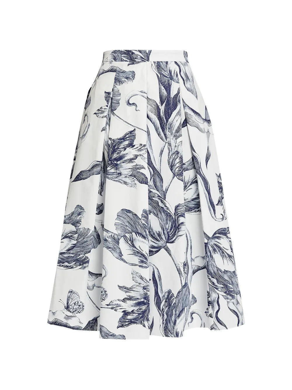 Floral-print pleated midi skirt-ERDEM-Verso