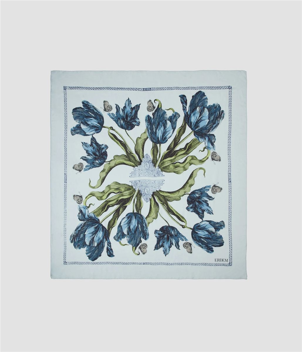 Floral print scarf-ERDEM-Verso