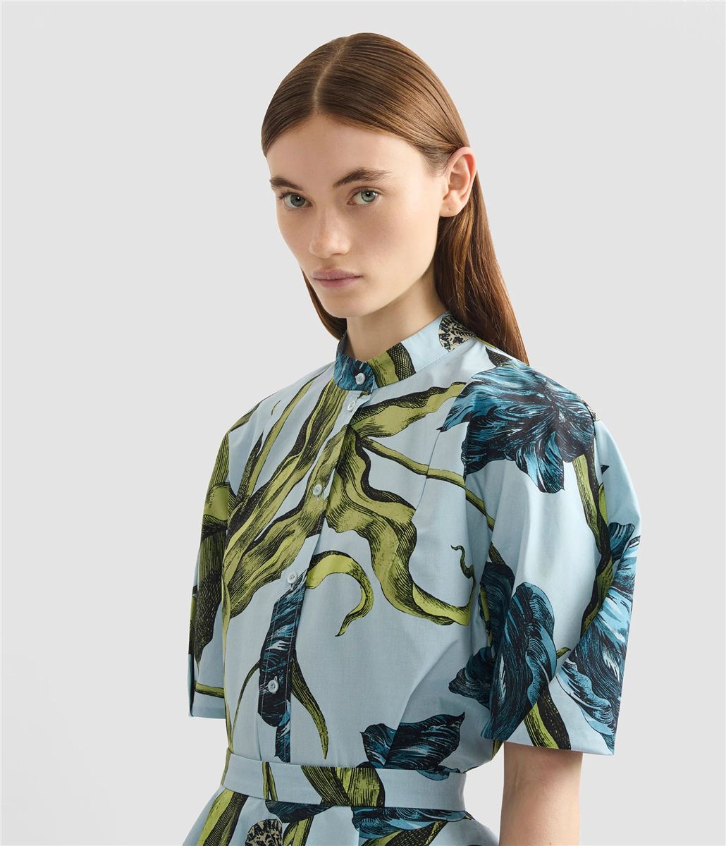 Floral print short sleeve shirt-ERDEM-Verso